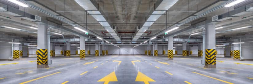pressure washing parking garage