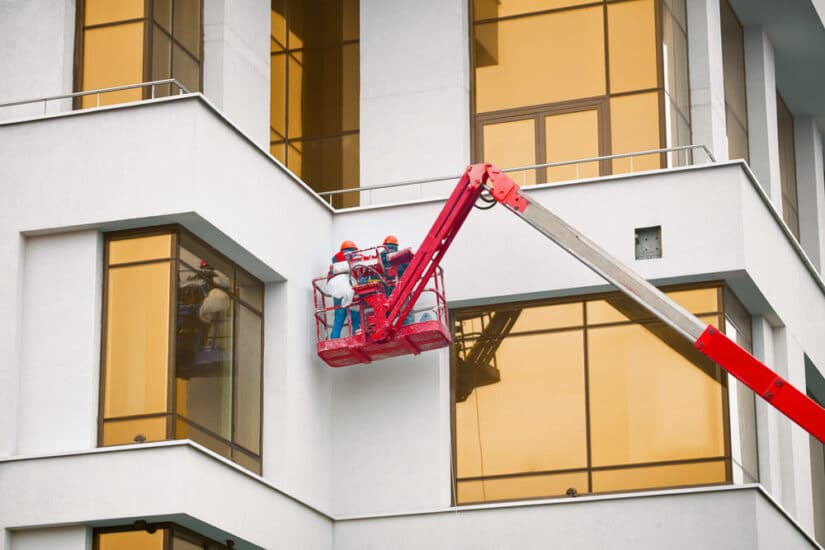 Two commercial painters working